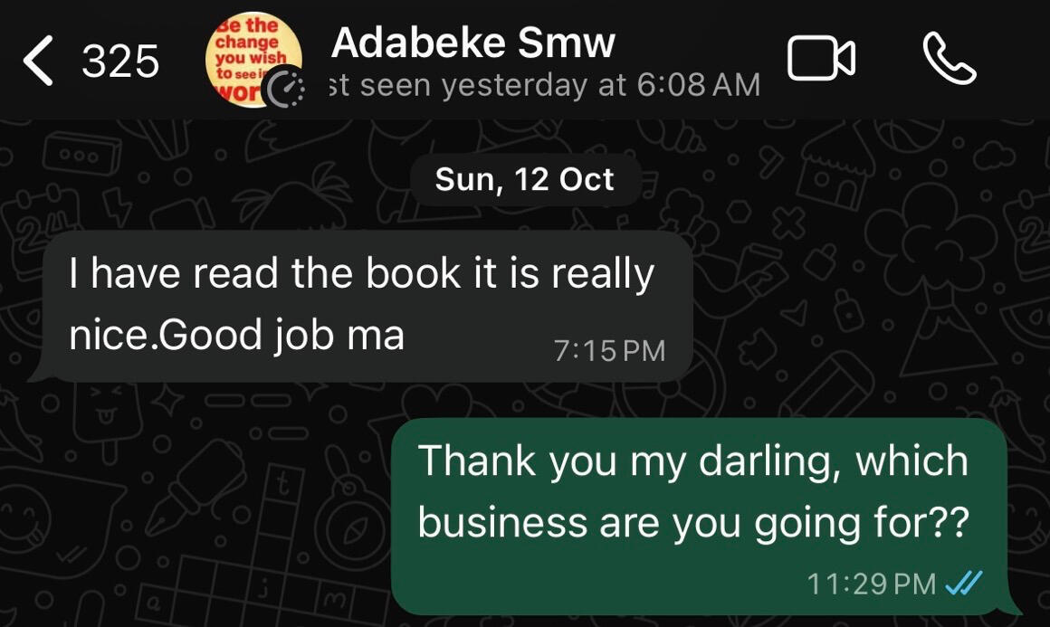 Reader testimonial